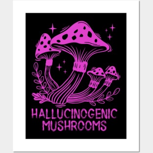 Hallucinogenic mushrooms, Magic Mushrooms, microdose mushrooms, psilocybin mushroom Posters and Art